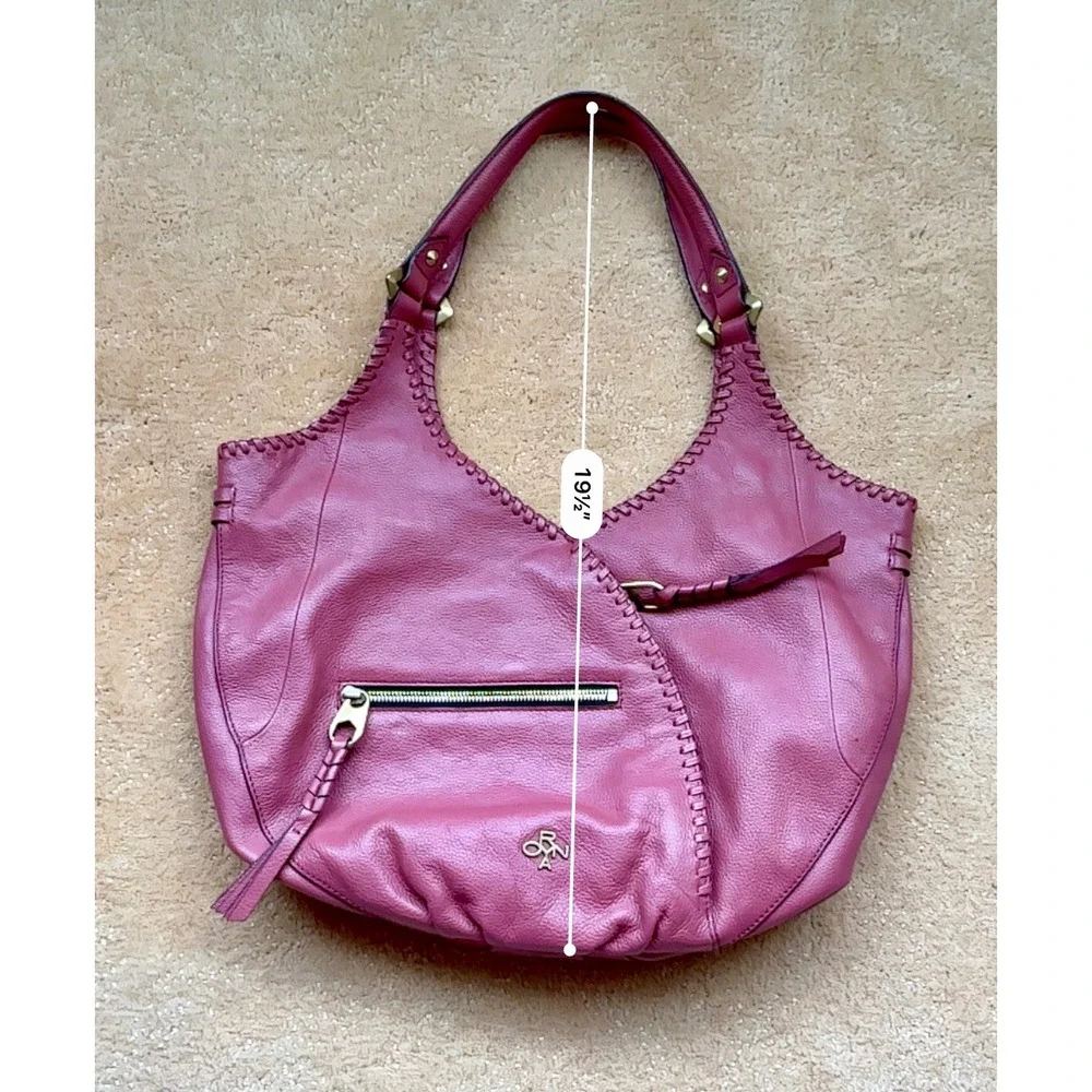 orYANY Pink Leather Hobo Shoulder Barbiecore Classic Textured Top Zip Tassel Y2K
